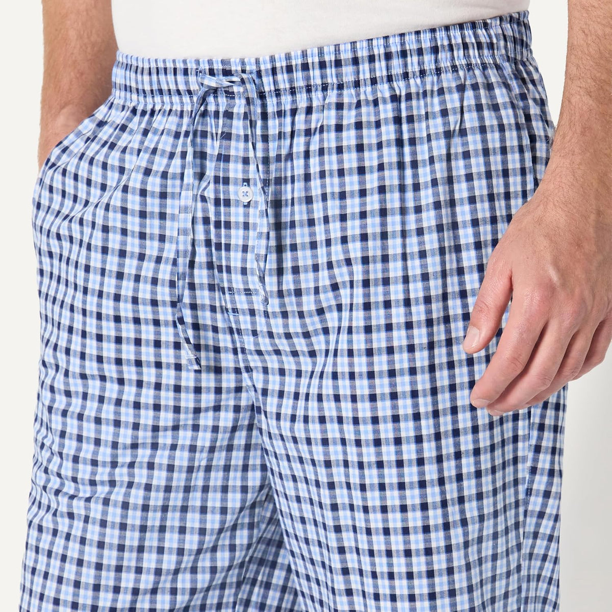 Amazon Essentials Men's Cotton Poplin Straight-Fit Pajama Pants with Pockets, Elastic Waist, Drawstring