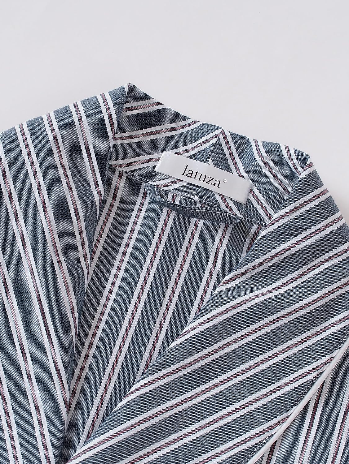 Latuza Men's Woven Cotton Robe Lightweight Summer Short Sleeve Bathrobe