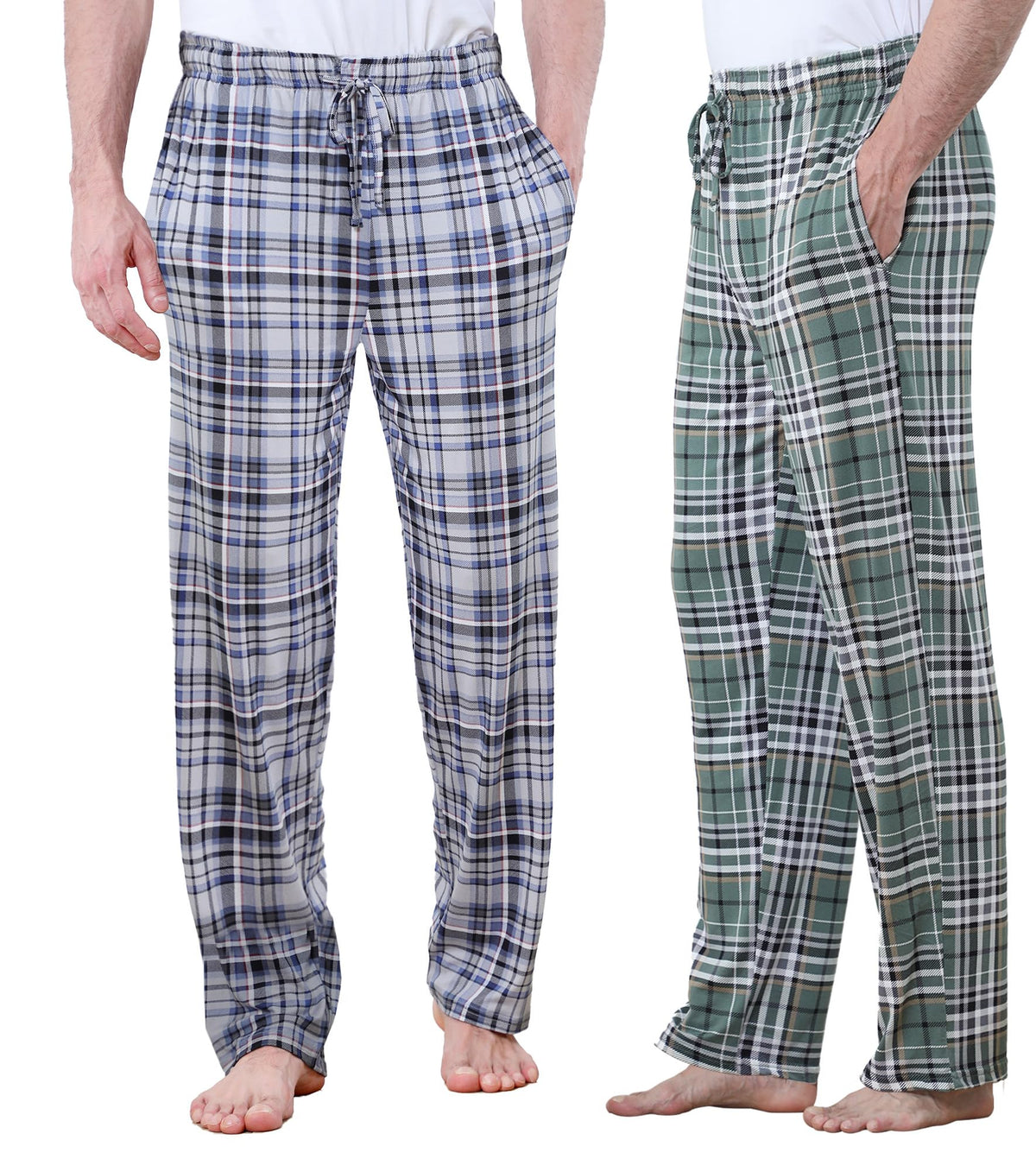 DITOK Men's Lightweight Pajama Pants Soft Lounge Sleep Joggers Adjustable Drawstring & Pockets All-Season Sleepwear