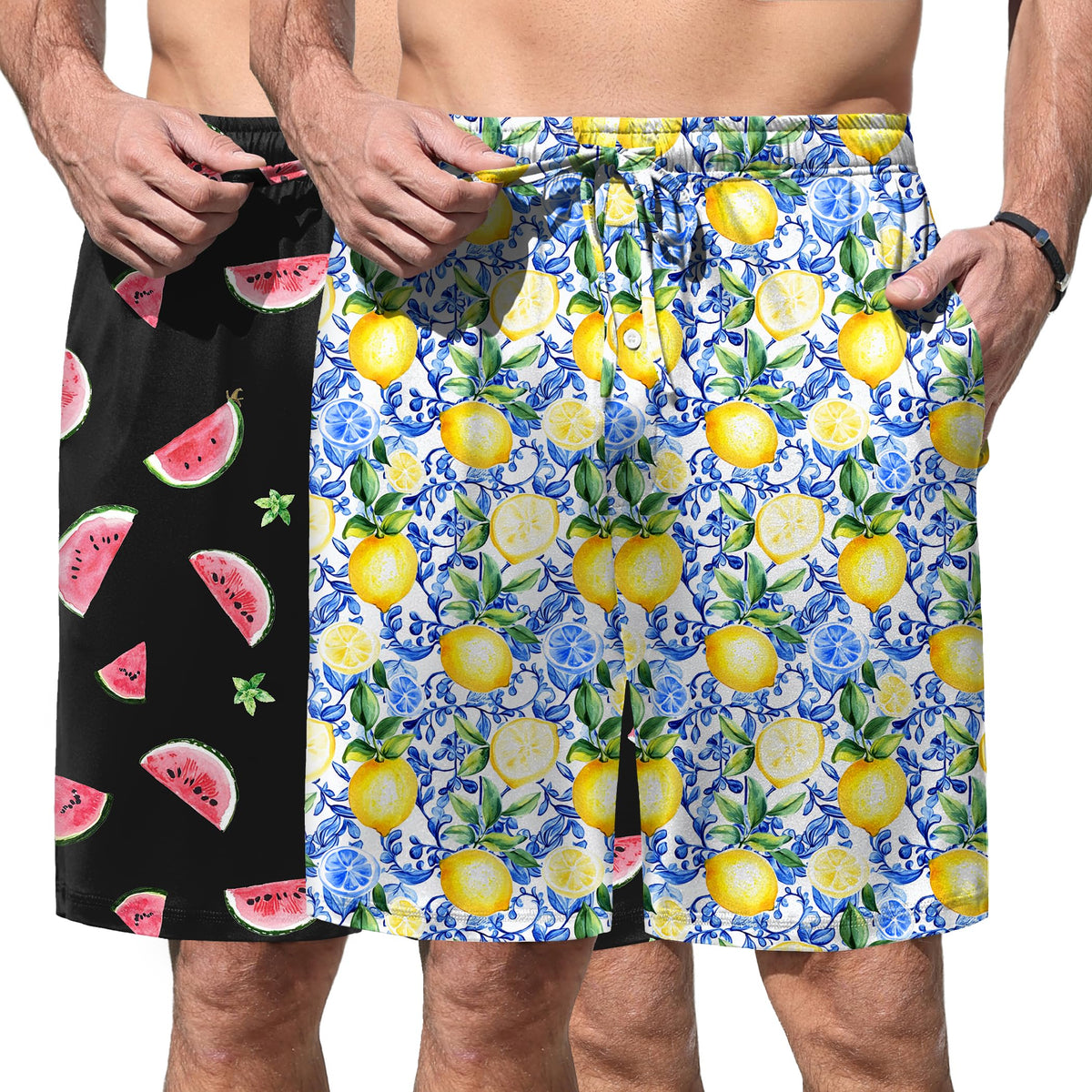 Ekouaer Men's Pajama Shorts Soft Sleepwear Bottoms Pj Shorts with Pocket