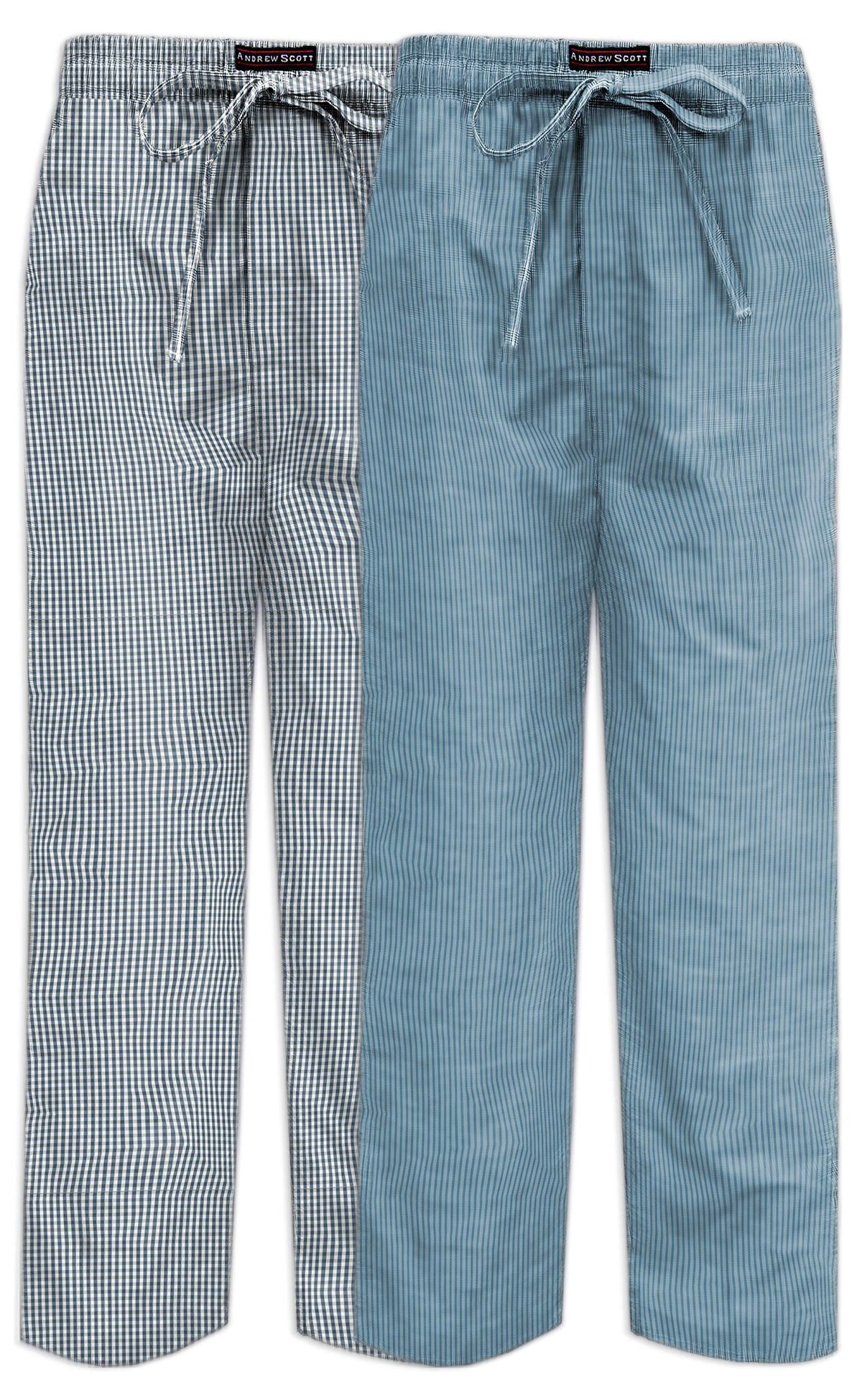 Andrew Scott Men's Drawstring Lounge Pants | Soft Woven Premium Cotton Blended PJ Bottoms | Multi Packs & Colors