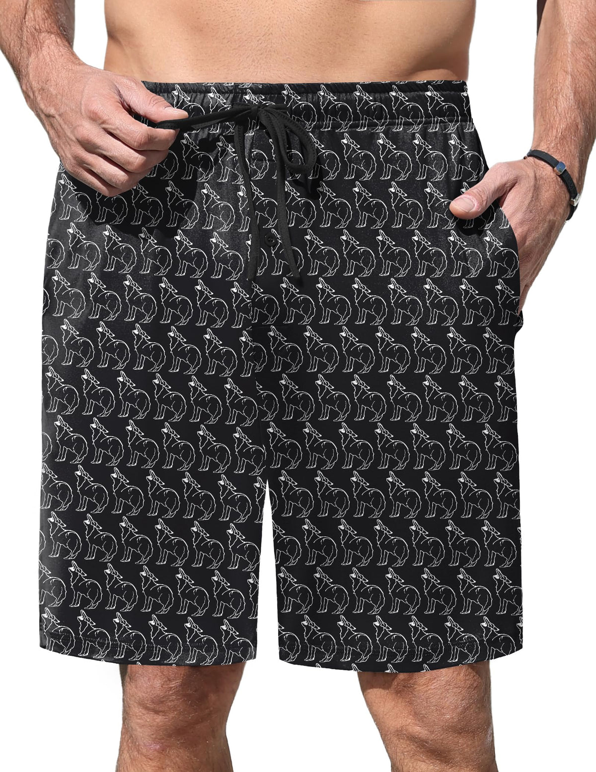 Ekouaer Men's Pajama Shorts Soft Sleepwear Bottoms Pj Shorts with Pocket