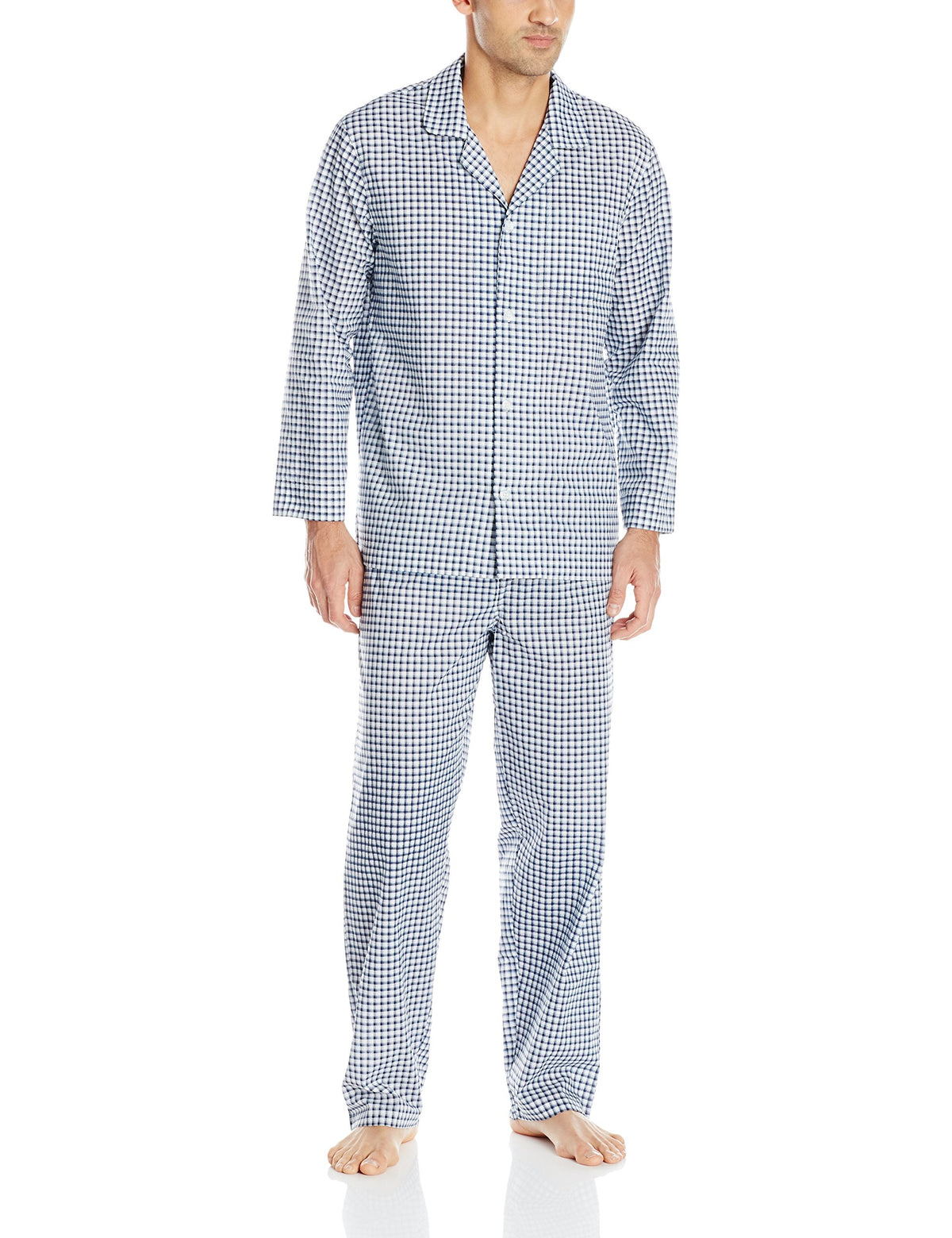 Fruit of the Loom Men's Long Sleeve Broadcloth Pajama Set