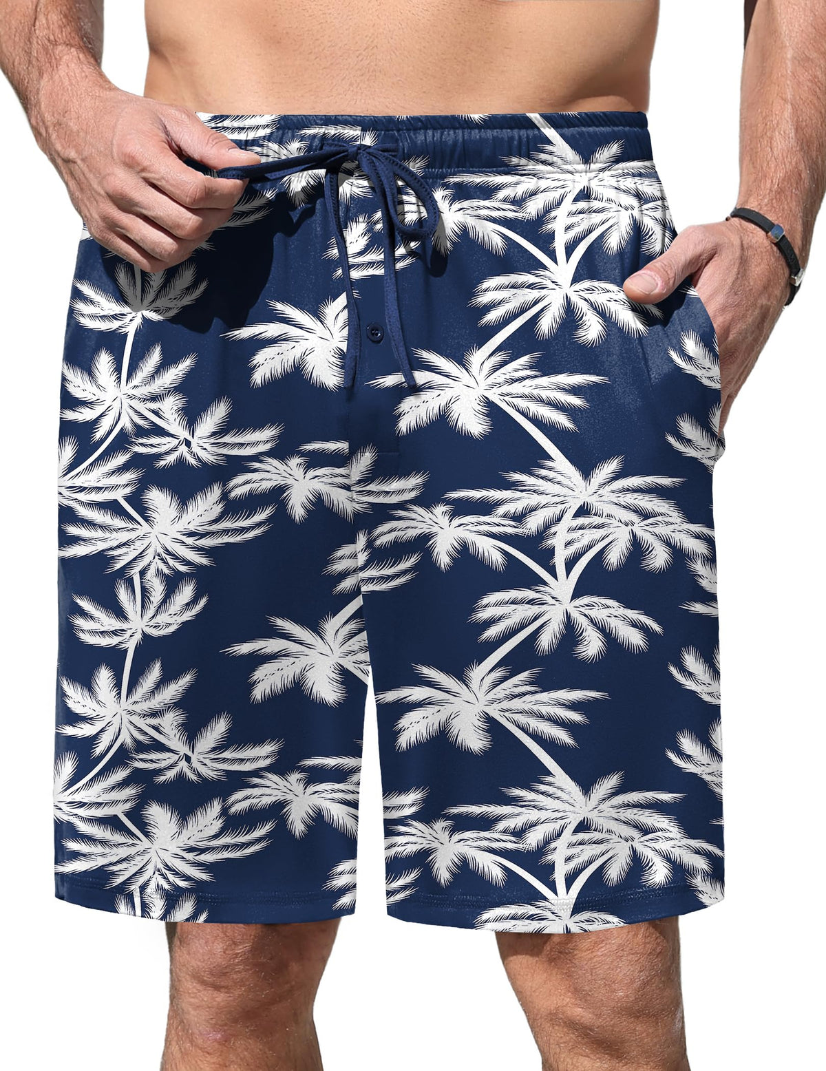 Ekouaer Men's Pajama Shorts Soft Sleepwear Bottoms Pj Shorts with Pocket