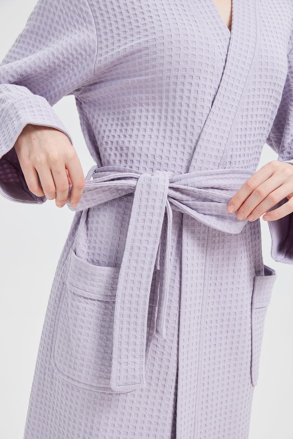 Waffle Robe for Women, Soft Cotton Spa Robes for Summer, Lightweight Knit Waffle Bathrobe, Kimono Bathrobes